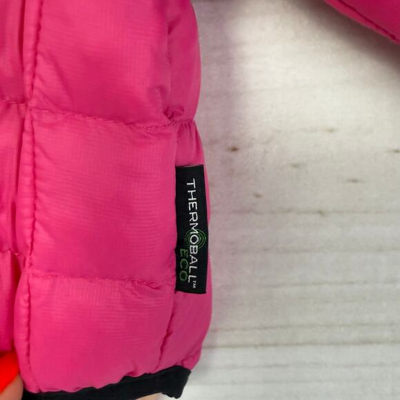 The North Face Baby Girl's Pink Thermoball Hooded Puffer Jacket 0-3 Months - Picture 5 of 5
